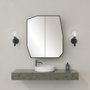 Hanah Home Armario de Baño MDF Negro con Espejo 50x45x12 cm